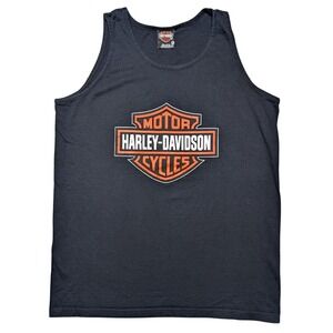 Harley Davidson Black Tank Large Ats Paris Bastille France‎ Graphic Sleeveless